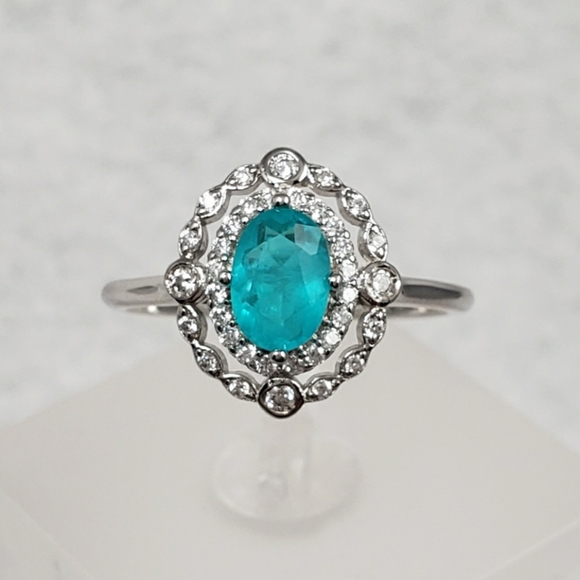 Antique Style Paraíba Tourmaline Ring - Picture 3 of 9